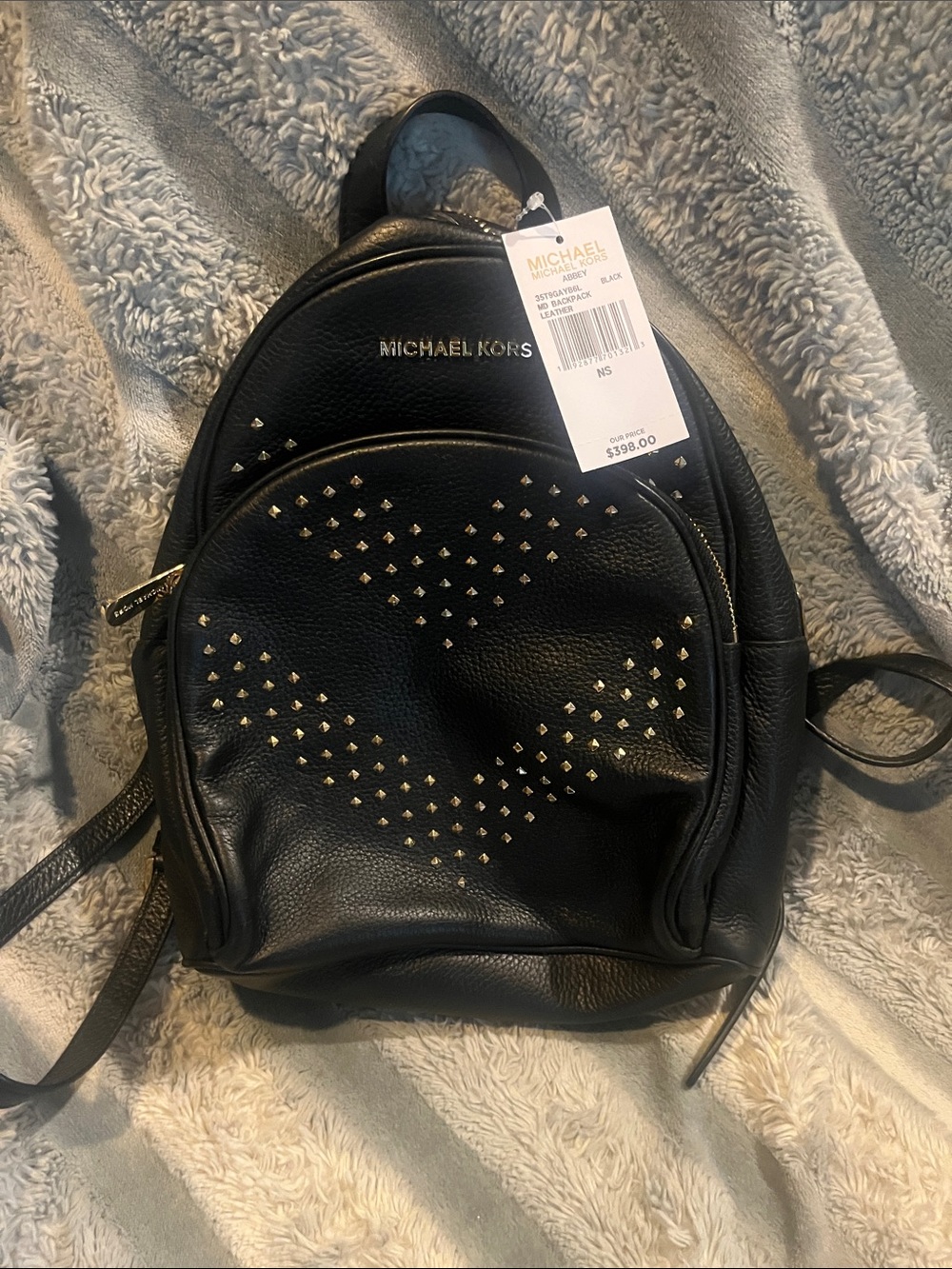 Michael Kors Black Leather Studded Mini Backpack